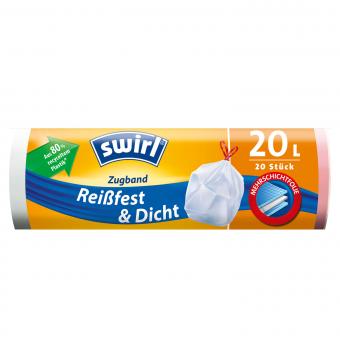 Swirl®  Müllbeutel 20L Zugband 20er 100% recyclt 