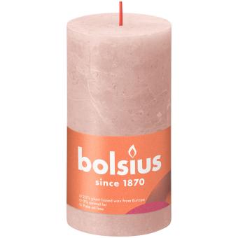 Bolsius Rustikkerze Shine 130|68 mm nebliges Rosa 