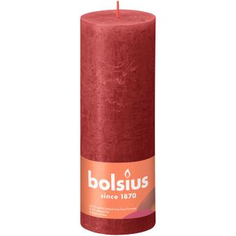 Bolsius Rustikkerze Shine 190/68 mm Zartes Rot 