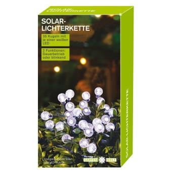KODi season Solarlichterkette Kugel 5,5m weiß m. 35 LEDs  