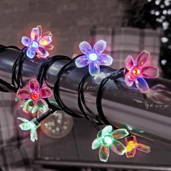 KODi season Solarlichterkette Blume 5,5m bunt m. 35 LEDs  