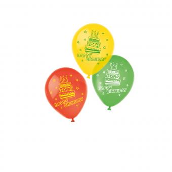 Amscan 6 Latexballons "Happy Birthday" 22,8 cm 