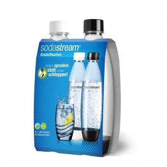 Sodastream PET-Flasche 1 Liter 2er Set Schwarz/Weiß 