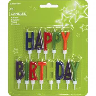 Amscan Kerzen "Happy Birthday" Buchstaben 13er 