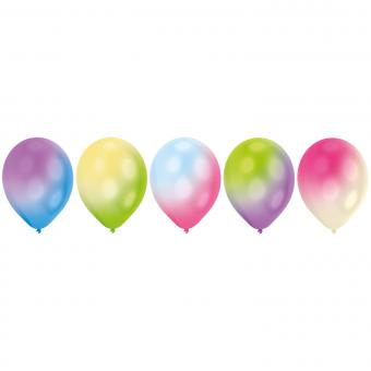 Amscan 5 Latexballons Weiß mit bunten LED-Lichtern 27,5 cm 
