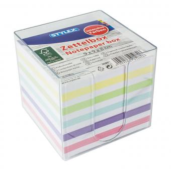 Stylex Zettelbox mit farbigem Papier 700 Blatt FSC Mix 